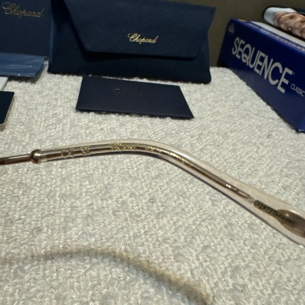 Chopard Happy Hearts Sunglasses 💕 Rose Gold Titanium - Crystal Hearts - Picture 6 of 10